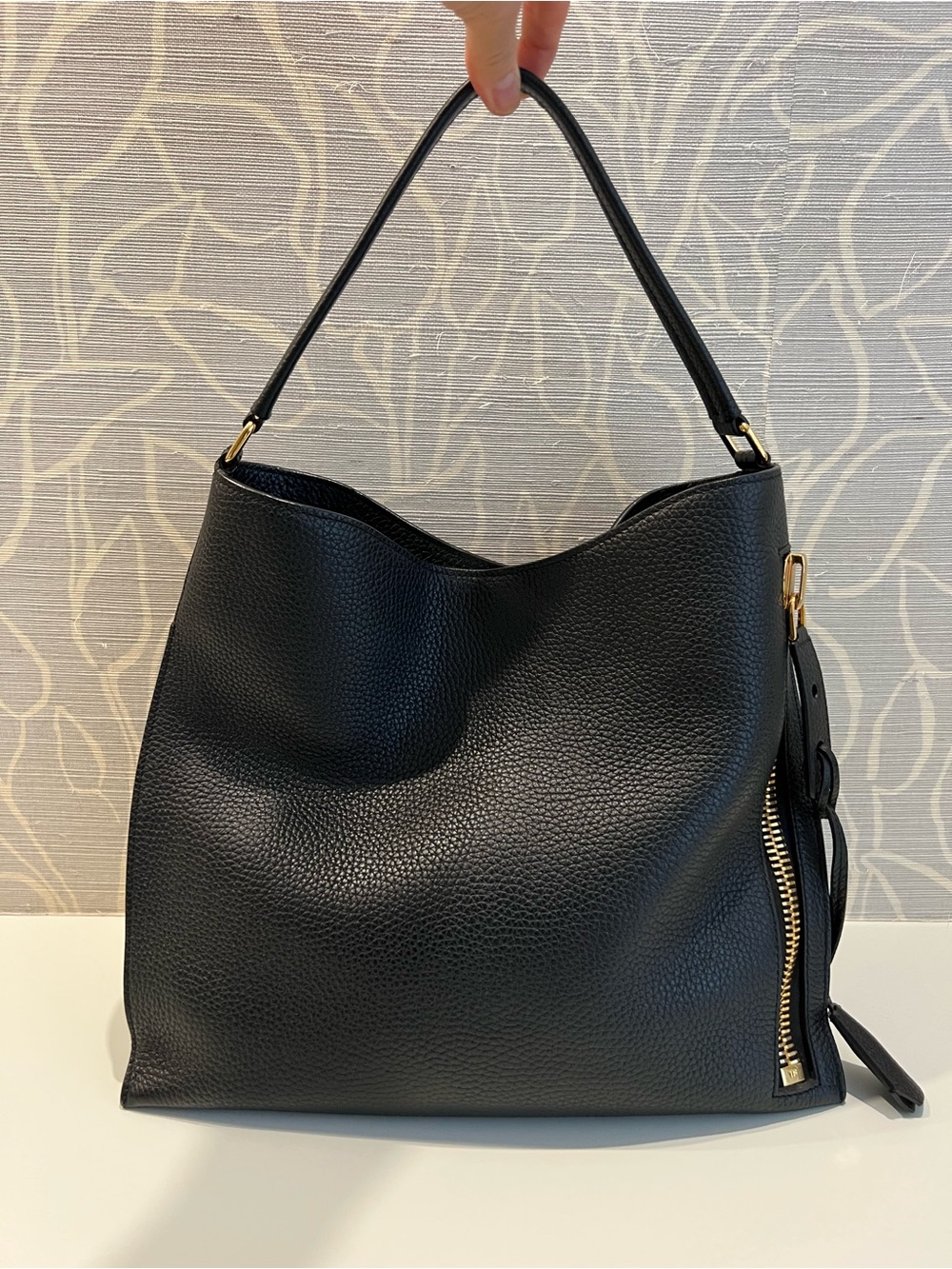 Authentic TOM FORD Alix Grain Leather Hobo Bag